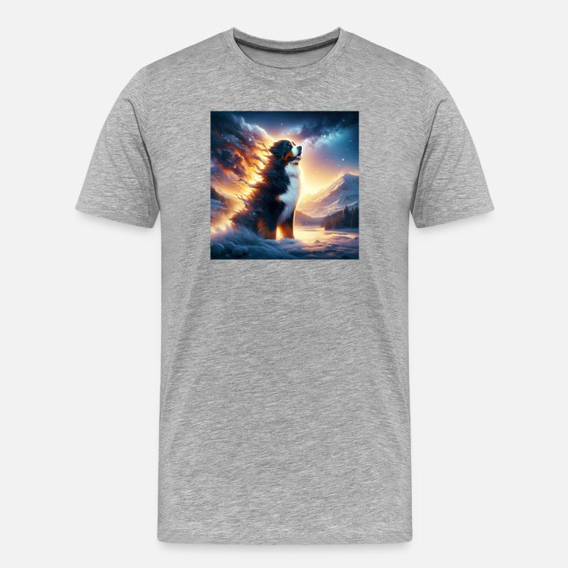 Berner Sennenhund - Männer Premium Bio T-Shirt - Grau meliert