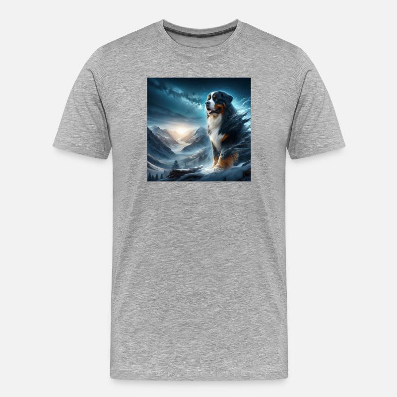 Berner Sennenhund - Männer Premium Bio T-Shirt - Grau meliert