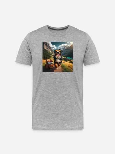 Berner Sennenhund - Männer Premium Bio T-Shirt - Grau meliert