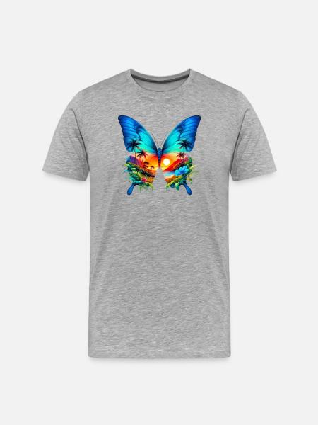Papillon - T-shirt bio Premium Homme - gris chiné