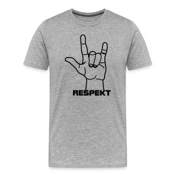 Handgeste deutsch Respekt - Männer Premium Bio T-Shirt - Grau meliert - Vorne - Damien (186cm)