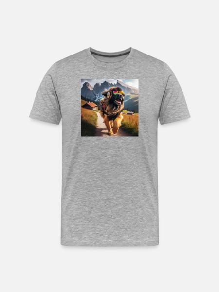 Leonberger Art - Men's Premium Organic T-Shirt - heather grey