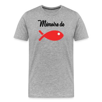 MEMOIRE POISSON ROUGE - T-shirt bio Premium Homme - gris chiné - Devant - Damien (186cm)