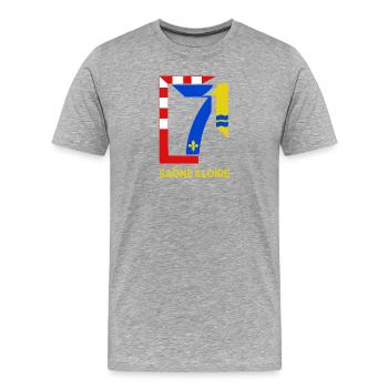 Saône et Loire - T-shirt bio Premium Homme - gris chiné - Devant - Damien (186cm)