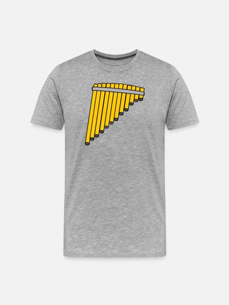 Pan flute bamboo - Men's Premium Organic T-Shirt - heather grey