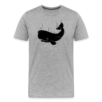 Falling Whale - Men's Premium Organic T-Shirt - heather grey - Front - Damien (186cm)