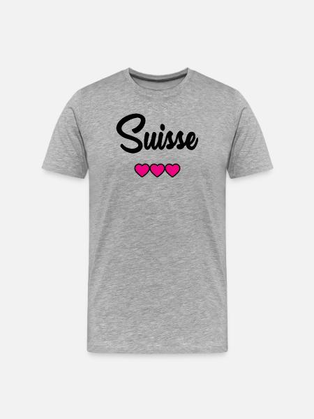 SWITZERLAND - Men's Premium Organic T-Shirt - heather grey