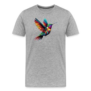Hummingbird - Men's Premium Organic T-Shirt - heather grey - Front - Damien (186cm)