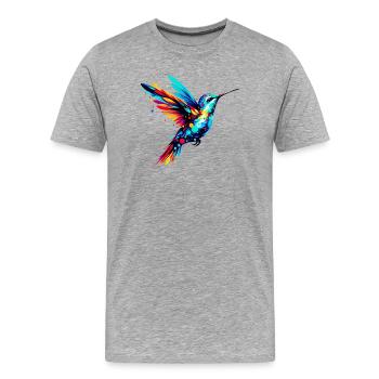 Colibri - T-shirt bio Premium Homme - gris chiné - Devant - Damien (186cm)