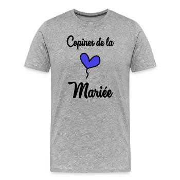 FREUNDINNEN DER BRAUT - Männer Premium Bio T-Shirt - Grau meliert - Vorne - Damien (186cm)
