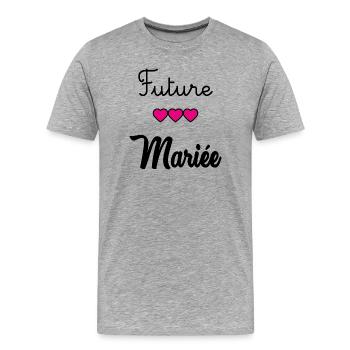 EVJF. MARIEE. TEAM MARIEE. FUTURE MARIEE - T-shirt bio Premium Homme - gris chiné - Devant - Damien (186cm)