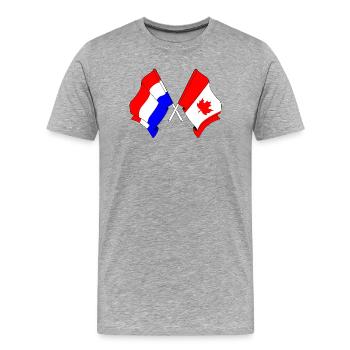 Flag of the Netherlands and flag of Canada - Men's Premium Organic T-Shirt - heather grey - Front - Damien (186cm)