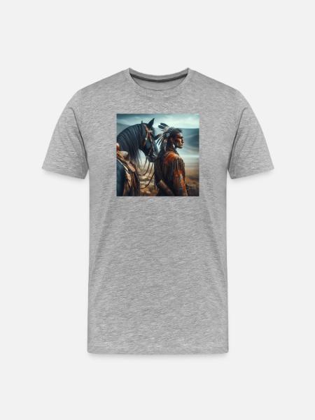 Native American - Men's Premium Organic T-Shirt - heather grey