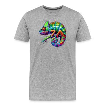 Caméléon - T-shirt bio Premium Homme - gris chiné - Devant - Damien (186cm)