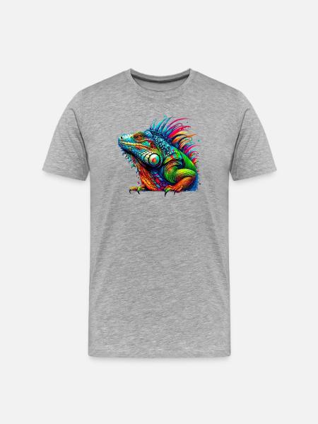 Iguana - Men's Premium Organic T-Shirt - heather grey