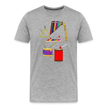 Musikinstrumente für Kleinkinder - Männer Premium Bio T-Shirt - Grau meliert - Vorne - Damien (186cm)
