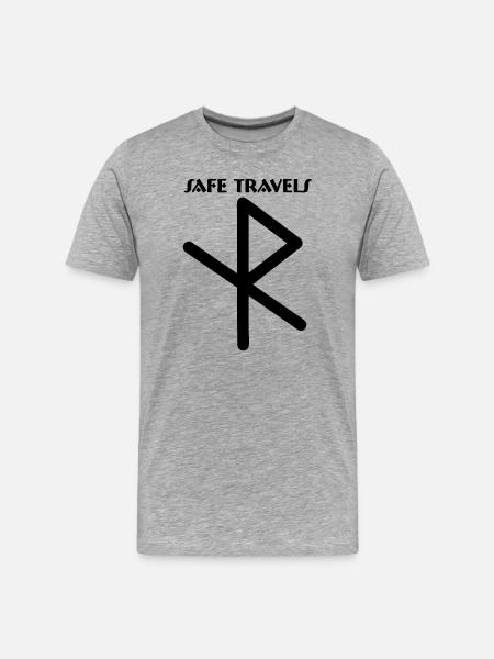 Runic symbol Viking safe travel - Men's Premium Organic T-Shirt - heather grey