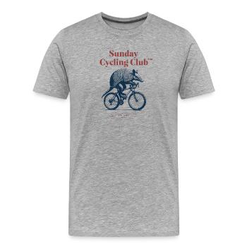 Sunday Cycling Club Armadillo - Männer Premium Bio T-Shirt - Grau meliert - Vorne - Damien (186cm)