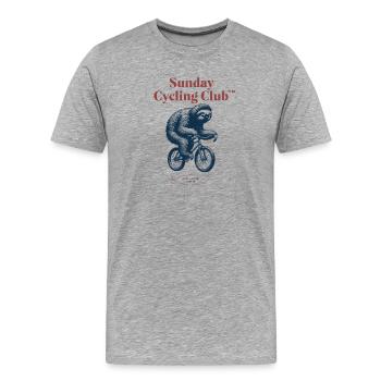 Sunday Cycling Club Faultier Sloth - Männer Premium Bio T-Shirt - Grau meliert - Vorne - Damien (186cm)