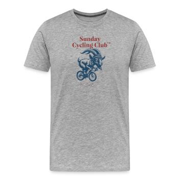 Sunday Cycling Club Bergziege - Männer Premium Bio T-Shirt - Grau meliert - Vorne - Damien (186cm)