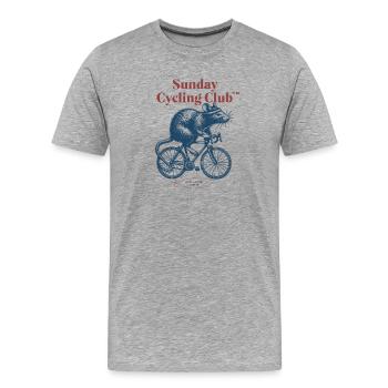 Sunday Cycling Club Ratte - Männer Premium Bio T-Shirt - Grau meliert - Vorne - Damien (186cm)