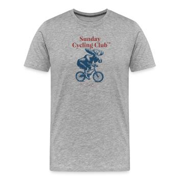 Sunday Cycling Club Elch - Männer Premium Bio T-Shirt - Grau meliert - Vorne - Damien (186cm)