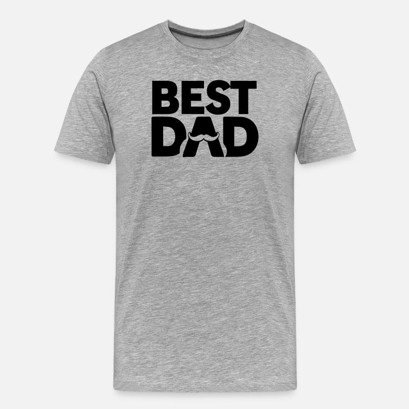 Bester Papa – Papa Geschenk Design - Männer Premium Bio T-Shirt - Grau meliert