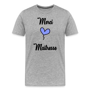 DANKE, HERRIN - Männer Premium Bio T-Shirt - Grau meliert - Vorne - Damien (186cm)