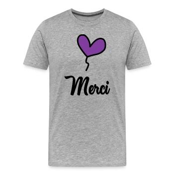 THANK YOU - Men's Premium Organic T-Shirt - heather grey - Front - Damien (186cm)