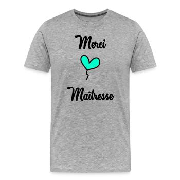 THANK YOU. THANKS. THANK YOU. ANNIVERSARY. BIRTH. - Men's Premium Organic T-Shirt - heather grey - Front - Damien (186cm)