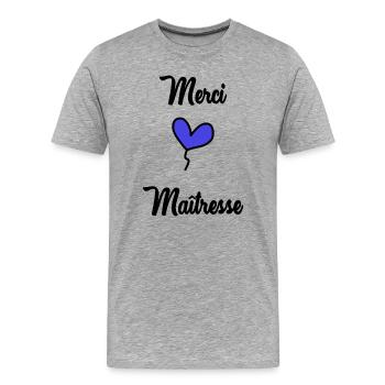 THANK YOU. THANKS. THANK YOU. ANNIVERSARY. BIRTH. - Men's Premium Organic T-Shirt - heather grey - Front - Damien (186cm)