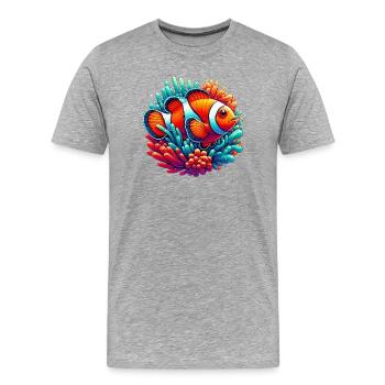 Clownfisch - Männer Premium Bio T-Shirt - Grau meliert - Vorne - Damien (186cm)