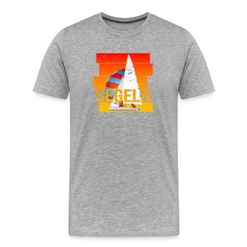 Segeln - Segelsport - Männer Premium Bio T-Shirt - Grau meliert - Vorne - Damien (186cm)
