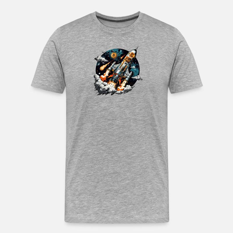 To the Moon - Männer Premium Bio T-Shirt - Grau meliert