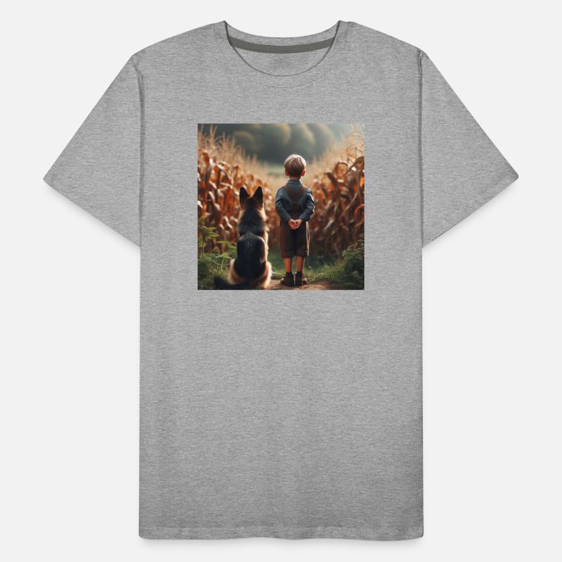 Deutscher Schäferhund Kunst Männer Premium Bio T-Shirt