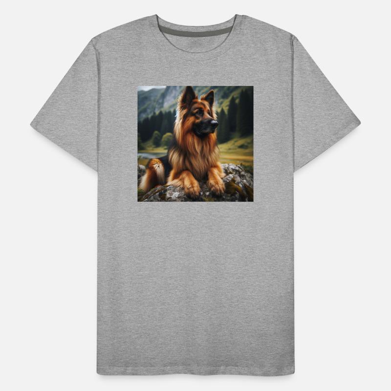 German Shepherd Art Men's Premium Organic T-Shirt