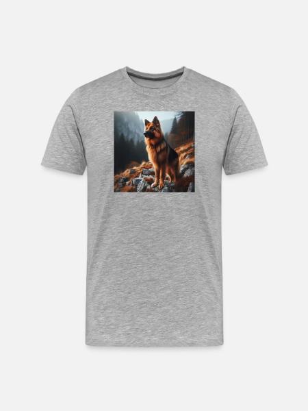 German Shepherd Art - Men's Premium Organic T-Shirt - heather grey