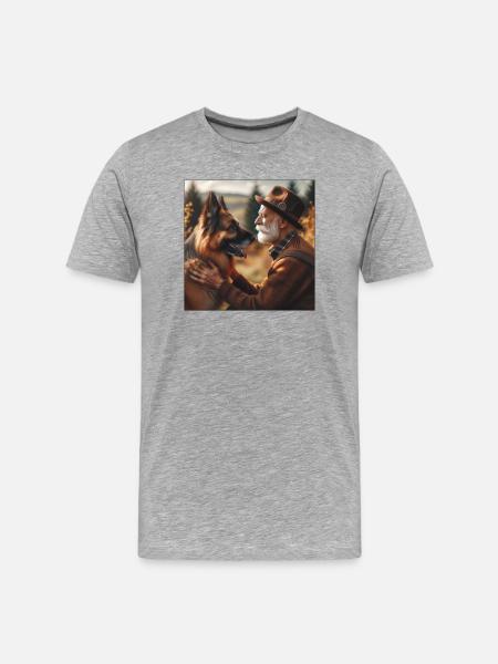 German Shepherd Art - Men's Premium Organic T-Shirt - heather grey