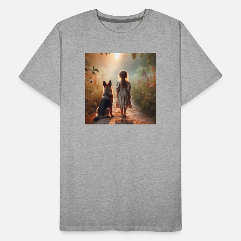 Deutscher Schäferhund Kunst Männer Premium Bio T-Shirt