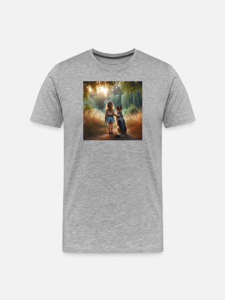 German Shepherd Art - Men's Premium Organic T-Shirt - heather grey