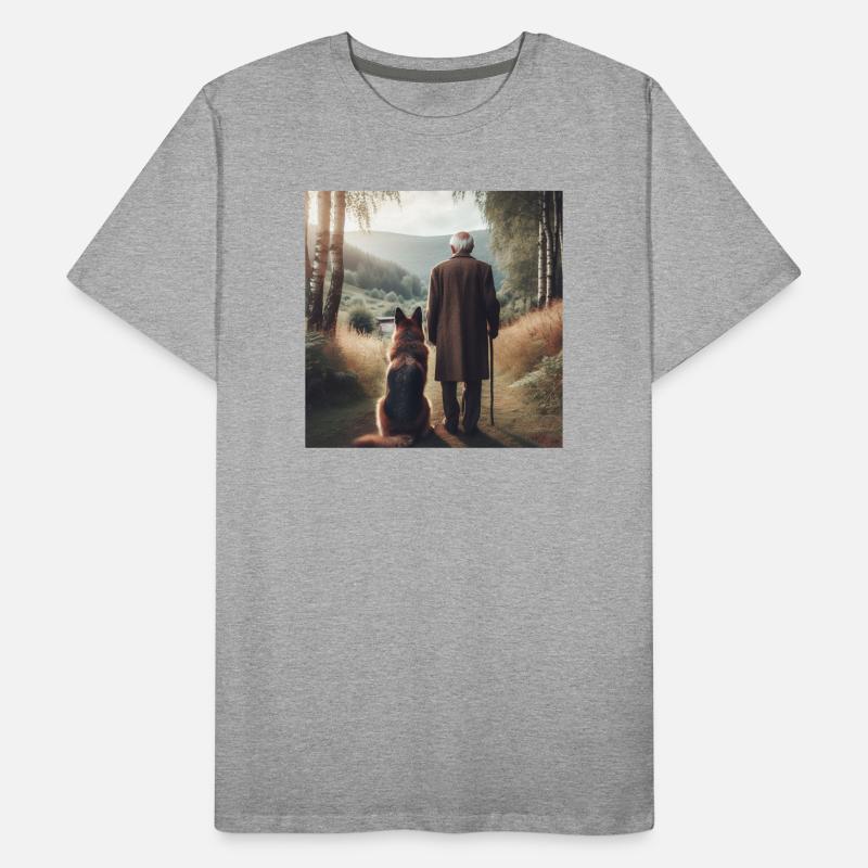 Deutscher Schäferhund Kunst Männer Premium Bio T-Shirt