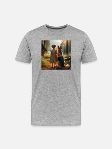 German Shepherd Art - Men's Premium Organic T-Shirt - heather grey