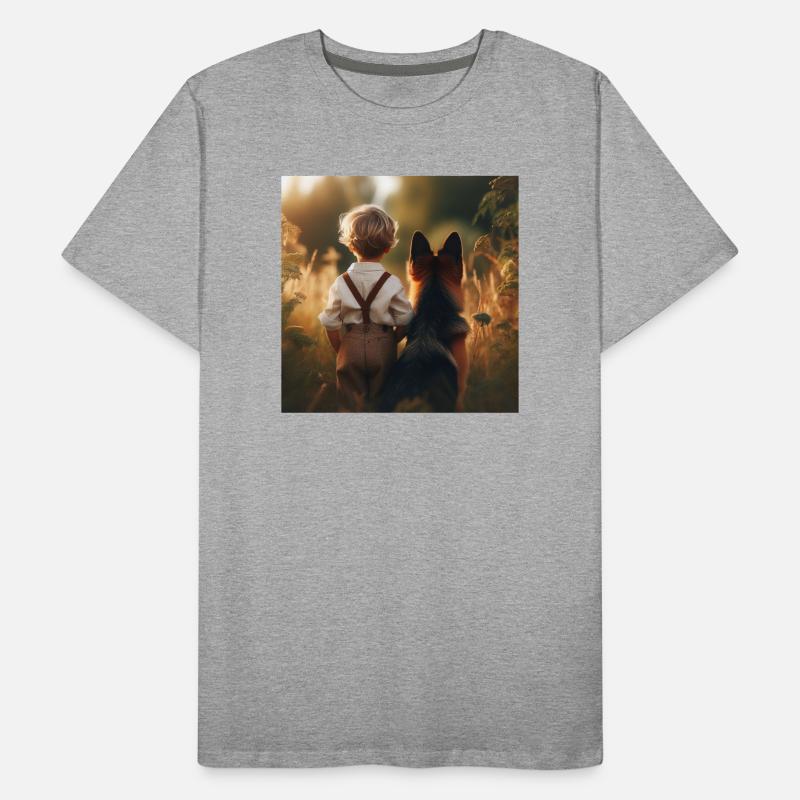 Deutscher Schäferhund Kunst Männer Premium Bio T-Shirt