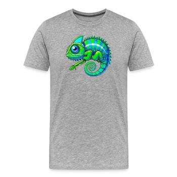Chameleon - Men's Premium Organic T-Shirt - heather grey - Front - Damien (186cm)