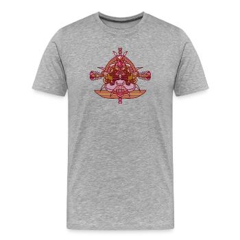 Farb-tattoo - Männer Premium Bio T-Shirt - Grau meliert - Vorne - Damien (186cm)
