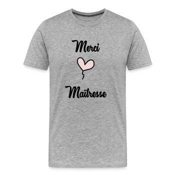 GELIEBTE - Männer Premium Bio T-Shirt - Grau meliert - Vorne - Damien (186cm)
