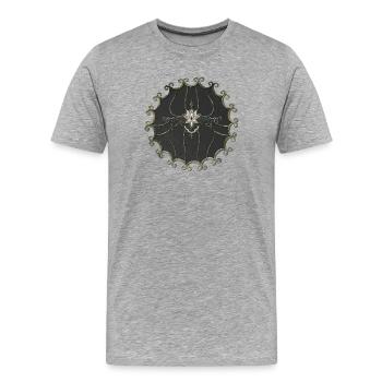 Superbe et élégante fleur de lotus. - T-shirt bio Premium Homme - gris chiné - Devant - Damien (186cm)