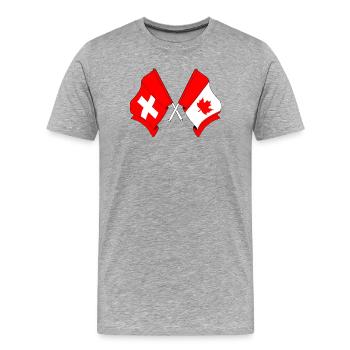 Flag of Switzerland and flag Canada - Men's Premium Organic T-Shirt - heather grey - Front - Damien (186cm)