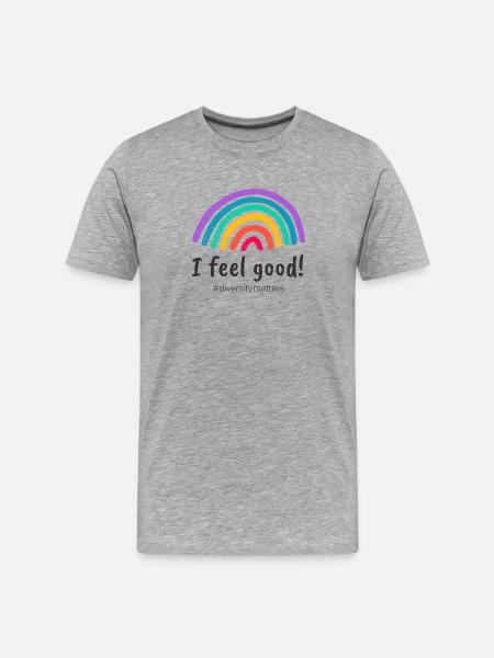 I feel good! #diversitymatters - Men's Premium Organic T-Shirt - heather grey