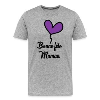 SCHÖNEN MUTTERTAG - Männer Premium Bio T-Shirt - Grau meliert - Vorne - Damien (186cm)